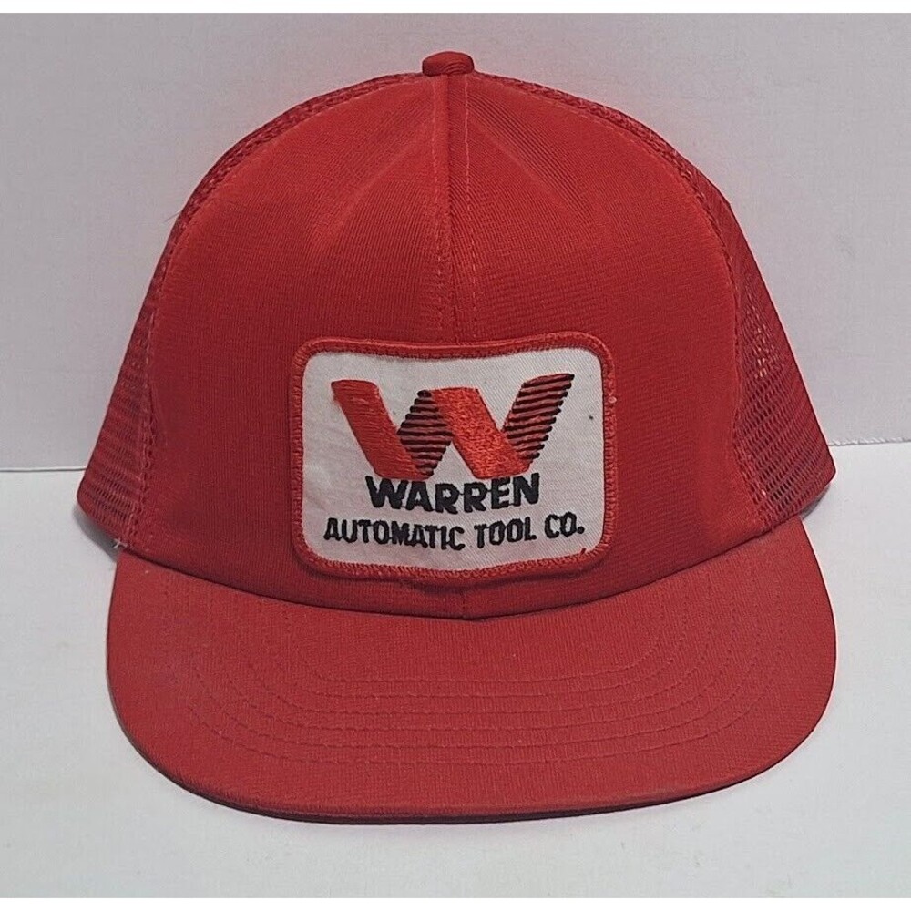 ATLAS BRAND WARREN AUTOMATIC TOOL CO VINTAGE TRUCKER SNAP BACK HAT MADE IN USA